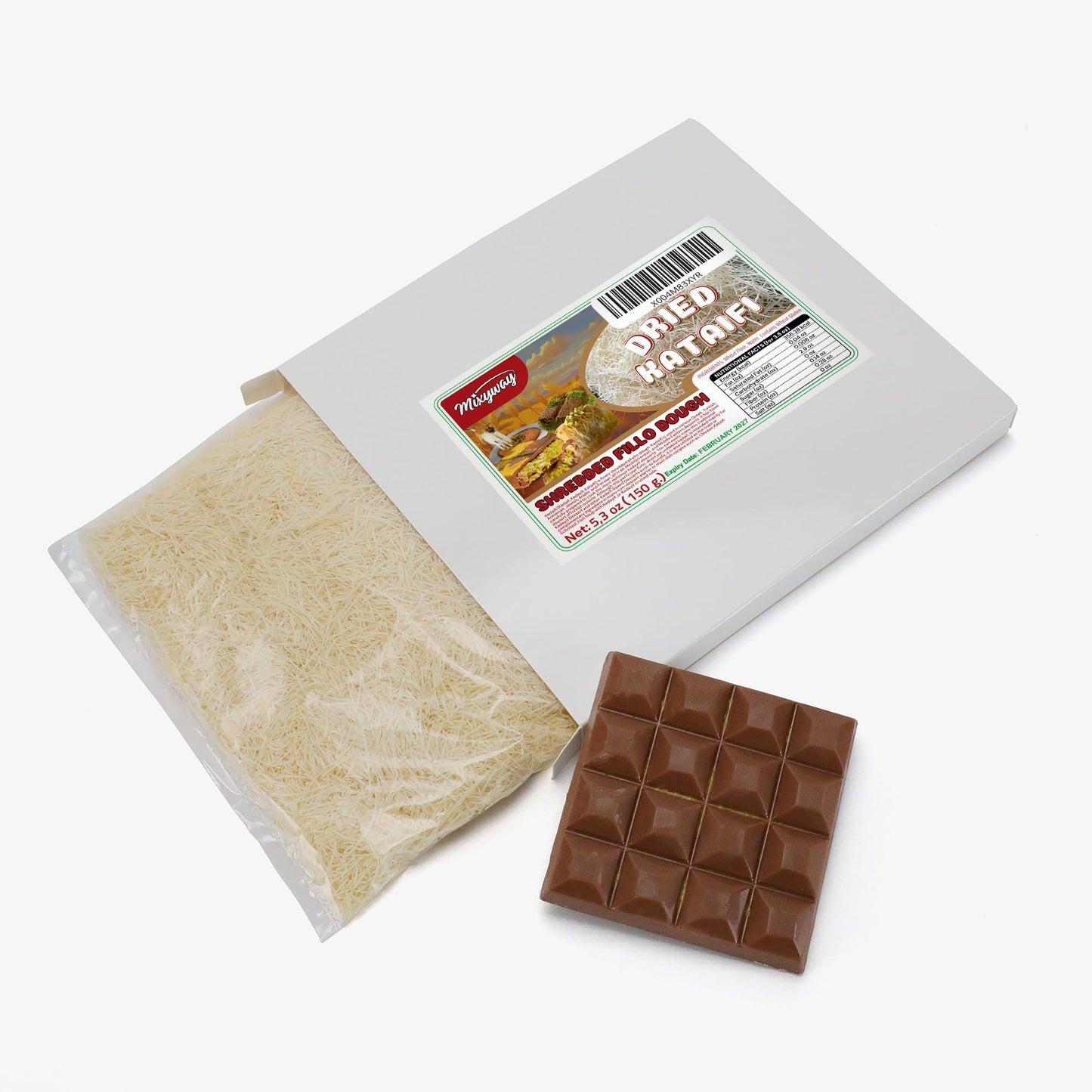 Kataifi Shredded Fillo Dough For Dubai Chocolate Bar Pistachio 5.3 Oz (150 Gr.) Kadayif For Knafeh Pistachio Chocolate Bar Pastr
