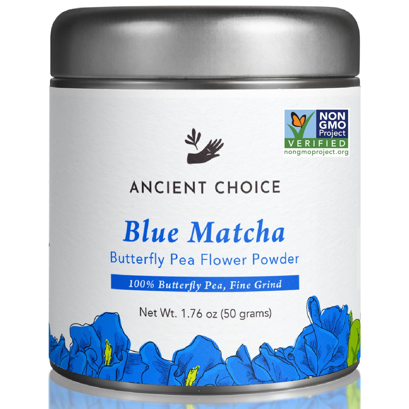 Ancient Choice - Blue Matcha (50 Grams) | Butterfly Pea Flower Powder Tea | Medium Grind | Sun-Dried In Thailand | Non-Gmo | No Plastic | Non-Plastic Packaflavor Blendg | Gourmet Superfood