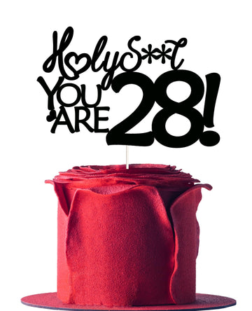 28 Cake Toppers, 28 Birthday Cake Toppers-Black Glitter, Funny 28th Cake Topper for Men,28 Cake Topper For Women, 28th birthday 