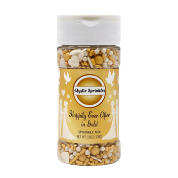 Mystic Sprinkles Wedding/Bridal Sprinkles Mixes (Happily Ever After In Gold Sprinkle Mix 3.6Oz)
