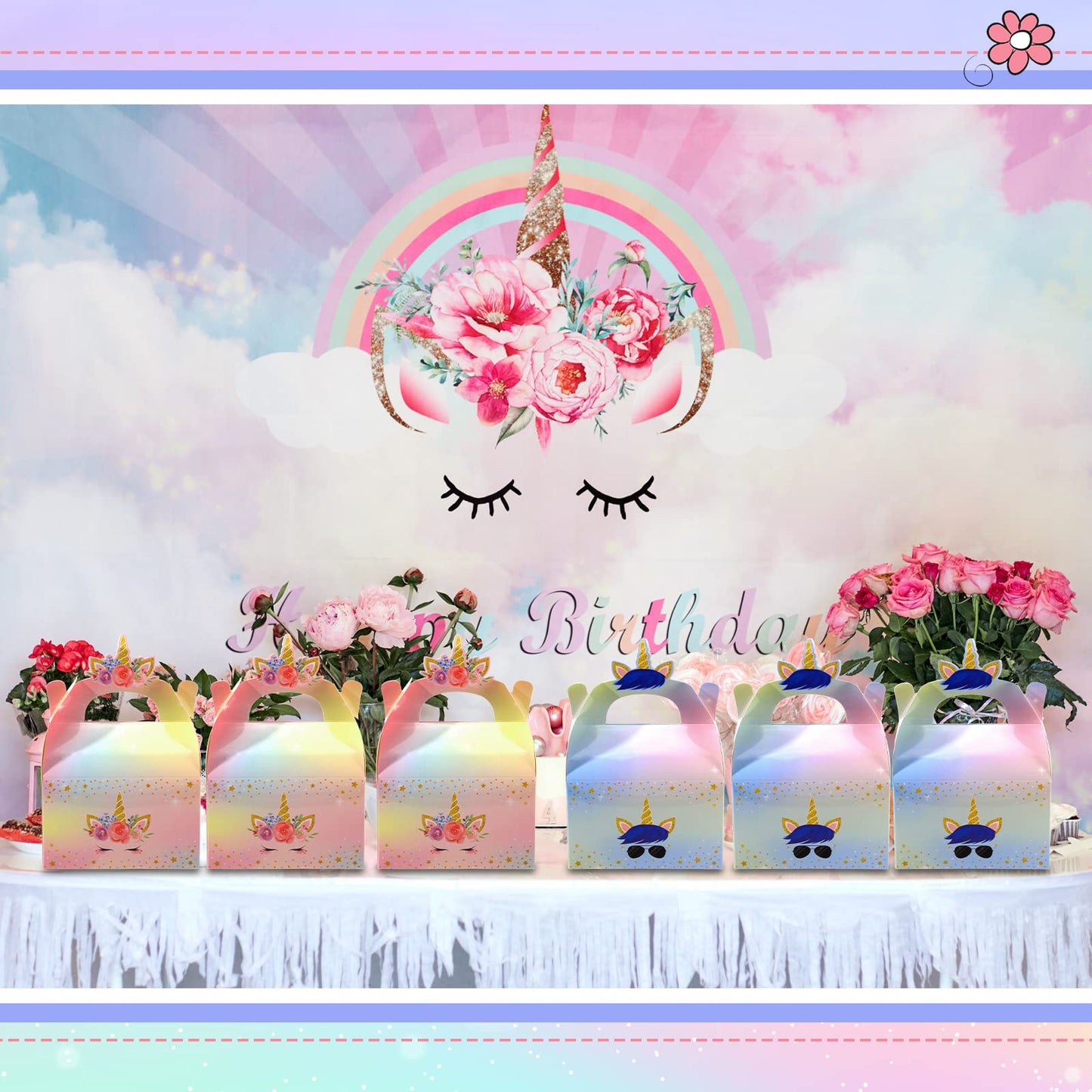 Unicorn Gift Boxes Party Supplies Unicorn Party Favor Boxes Rainbow Unicorn Theme Treat Boxes Candy Goodies Gift Boxes For Girls