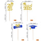 YCTHUNFISH 24 Pack Cupcake Toppers Graduation Theme Gold Blue Glitter 2025 Diploma Grad Cap Decorations