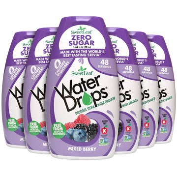 Sweetleaf Water Drops, Mixed Berry – Sugar-Free Water Enhancer Drops, Stevia & Monk Fruit Sweetener Water Flavoring, 1.62 Oz (Pack Of 6)