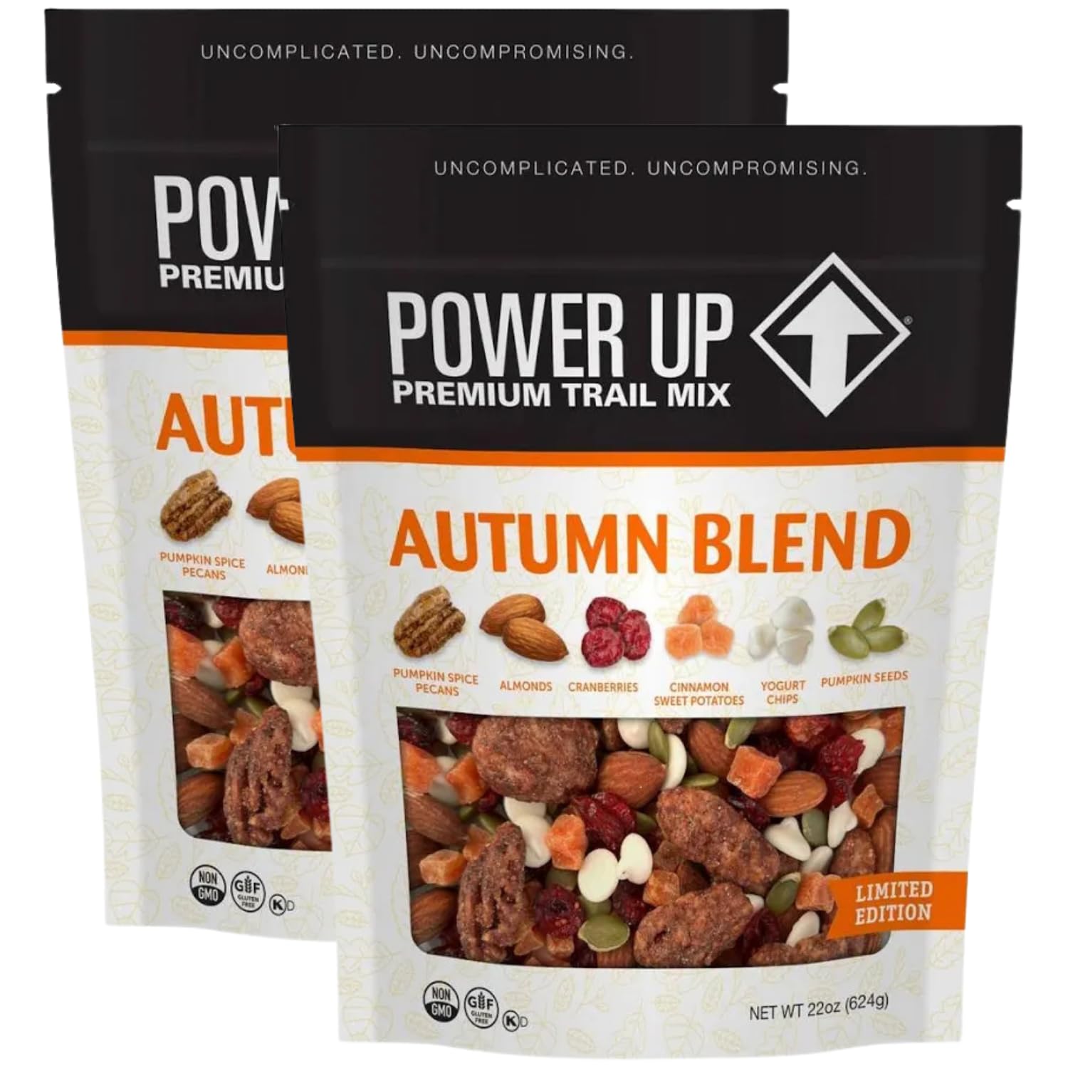 Gourmet Nut Autumn Blend Trail Mix  22oz Bag  2 Pack - Pumpkin Spice Pecans  Almonds  Cranberries  Cinnamon Sweet Potatoes  Yogurt Chips & Pumpkin Seeds - Fall Seasonal Snack