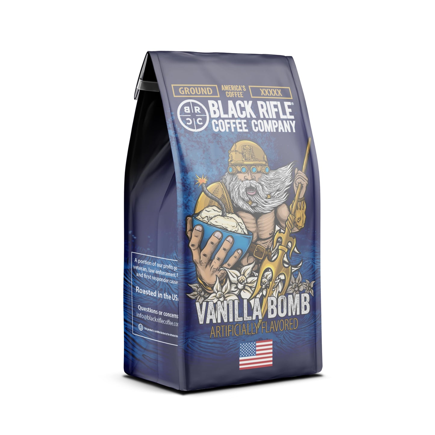 Black Rifle Coffee Company Medium Roast Ground Coffee, Vanilla Bomb, 11 OZ Bag