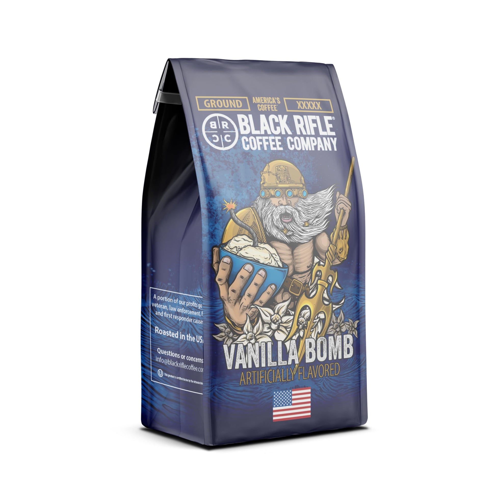 Black Rifle Coffee Company Medium Roast Ground Coffee, Vanilla Bomb, 11 OZ Bag