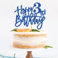 Roadsea Happy 3Rd Birthday Cake Topper - Kid Girl Boy Three Years Old Birthday Cake Supplies - 3Rd Birthday Party Decorations -