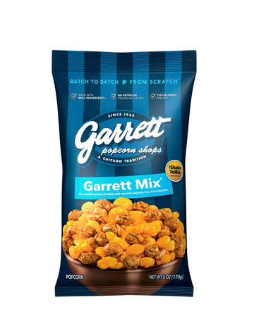 Garrett Popcorn Garrett Mix, 6.0oz, 1 Bag, Cheese and Caramel Gourmet Popcorn, Gluten Free, Sweet and Salty Snack, Popped Popcor