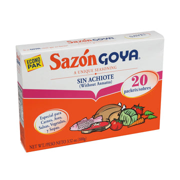 Sazón Without Annatto By Goya, Latin Spice Blend For Poultry, Seafood, Meat And Vegetables, All Purpose Mexican Seasoning, 3.52 Ounce