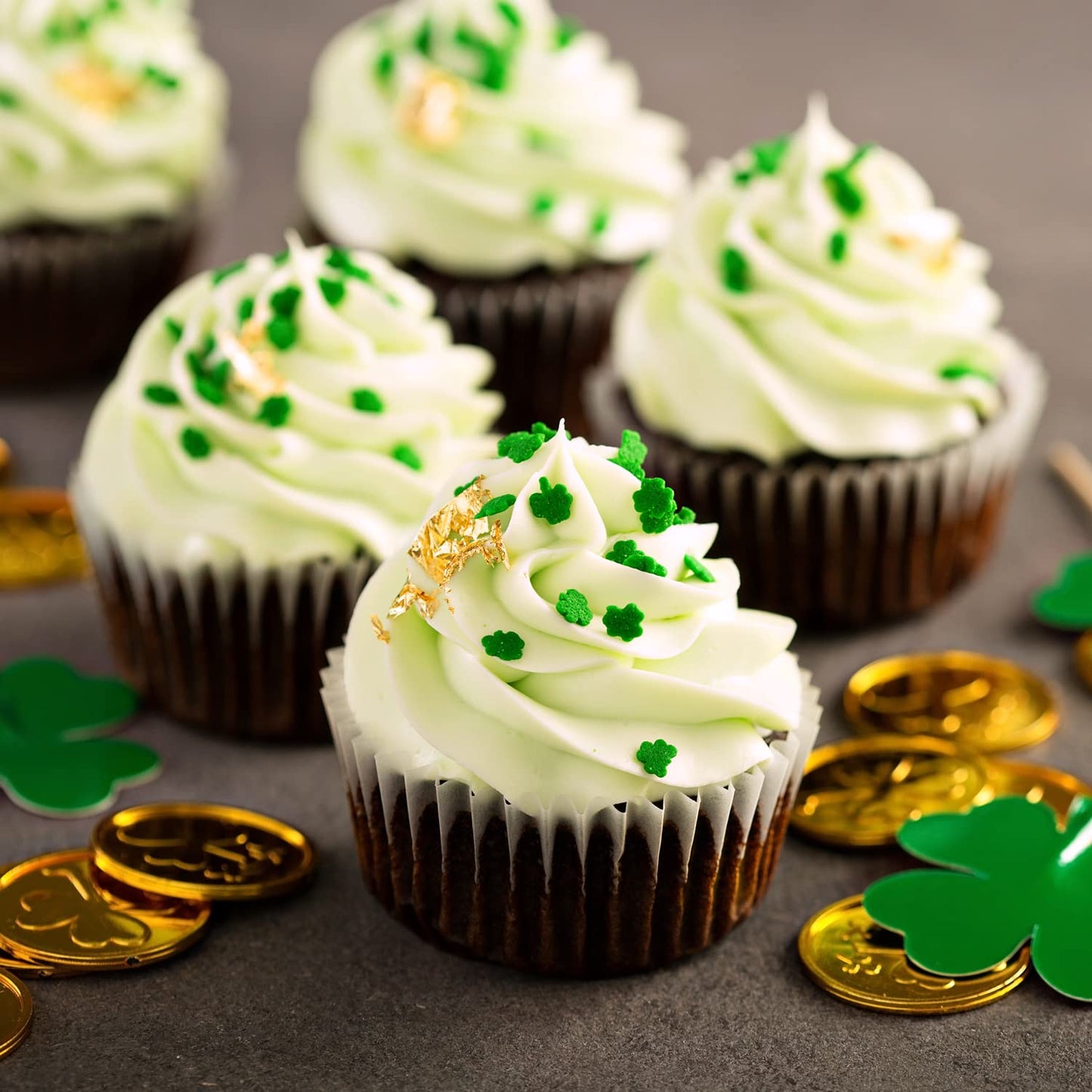 St. Patricks Day Sprinkles - 10 Oz - Green Shamrock Sprinkles - Clover Cupcake Toppings - Bulk Shamrock Shaped Quins For Cookies