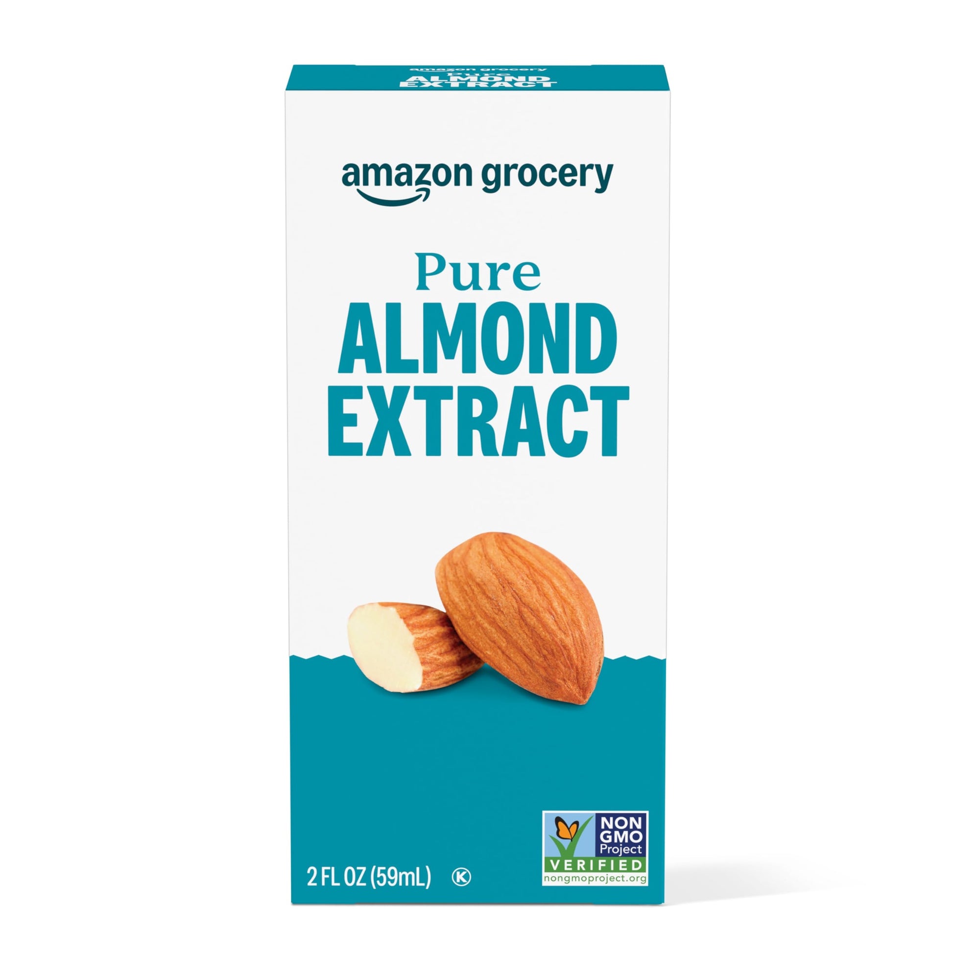Amazon Grocery Pure Almond Extract, 2 Fl Oz - White, Pack of 1