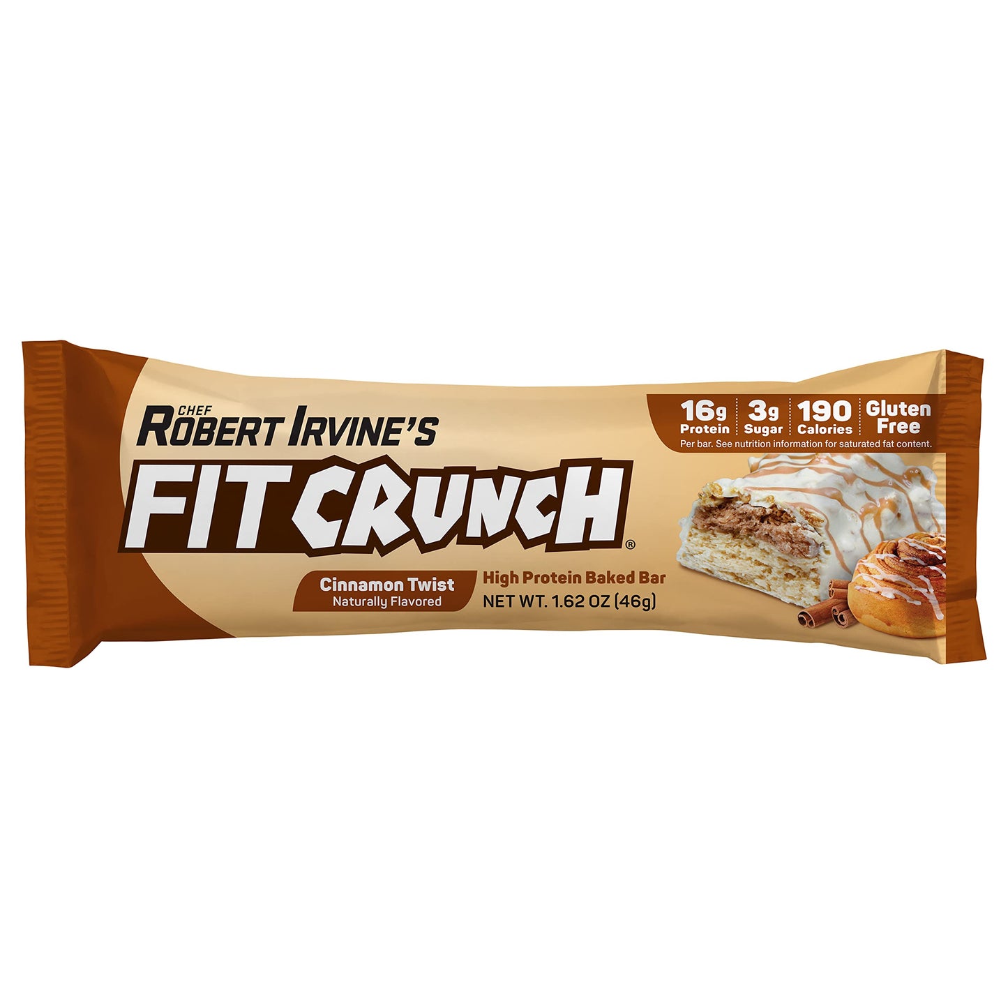 Fitcrunch Snack Size Protein Bars, Designed By Robert Irvine, 6-Layer Baked Bar, 3G Of Sugar & Soft Cake Core (9 Bars, Cinnamon