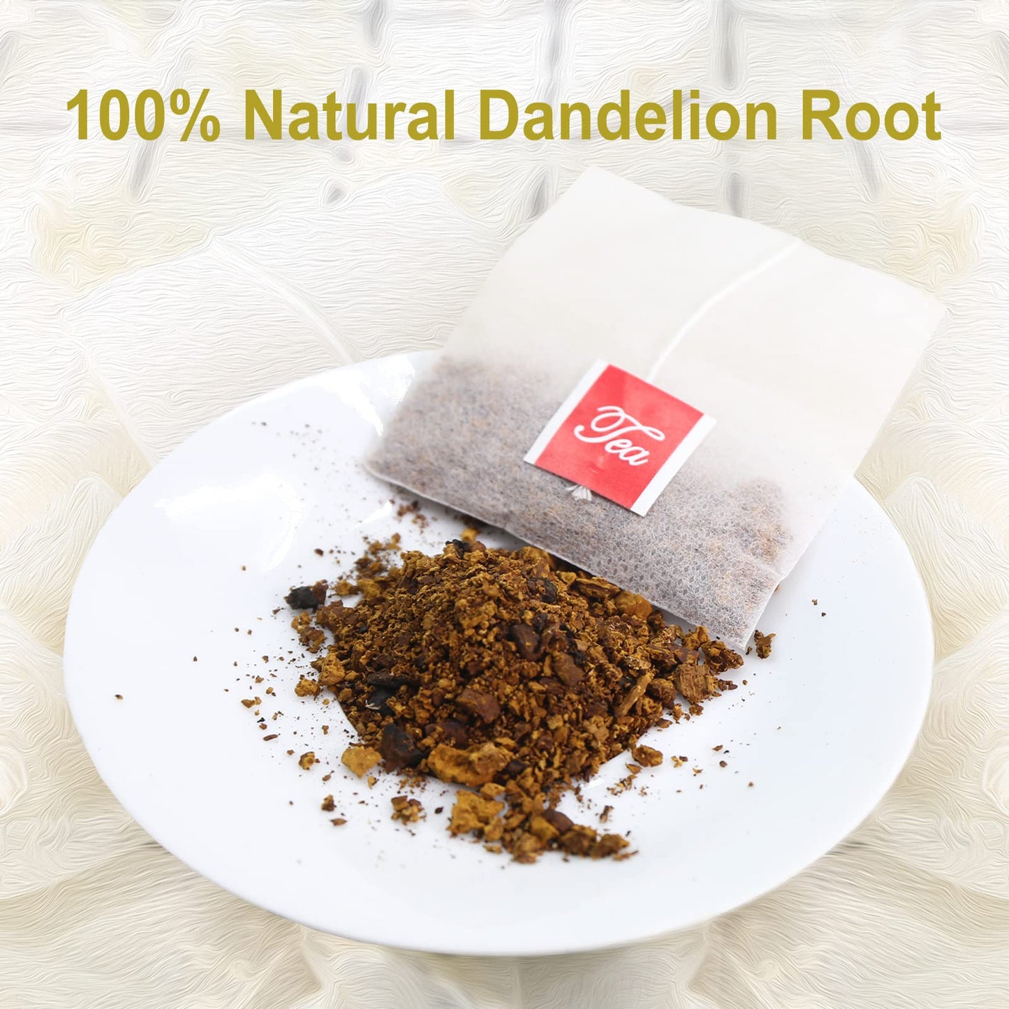 FullChea Dandelion Root Tea Bags - Caffeine-free Herbal Detox Tea, 40 Count, Non-GMO, Improves Digestion & Immune System