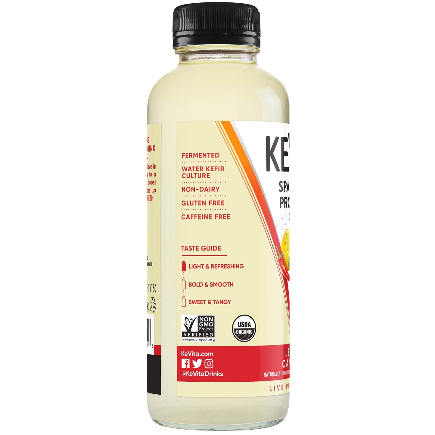 Kevita Sparkling Probiotic Drink, Lemon Cayenne, 15.2 Oz.