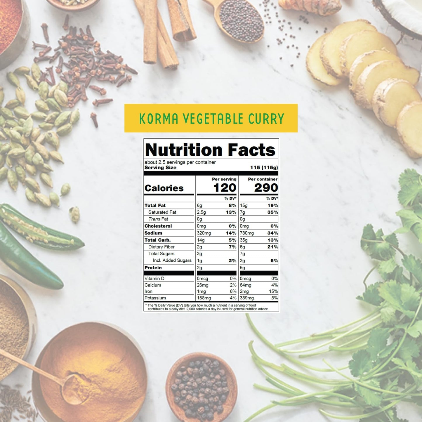 Maya Kaimal Organic Indian Korma Vegetable Curry | Microwaveable, Ready To Eat, Fully Cooked Mixed Vegetables In A Mildly Spiced