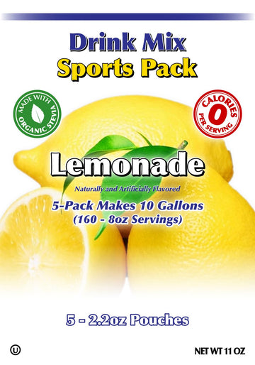 Gramzero Lemonade Sugar Free Drink Mix Sports Pack, Great For Nutrition Club Loaded Teas, Zero Calorie, Stevia Sweetened