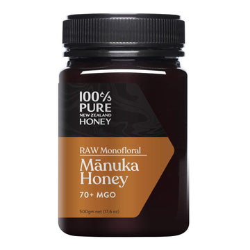 Manuka Honey New Zealand - Mgo 70+ Monofloral Manuka Honey, 100% Pure New Zealand Raw Manuka Honey, 17.6 Ounce (500G) (Pack Of 1