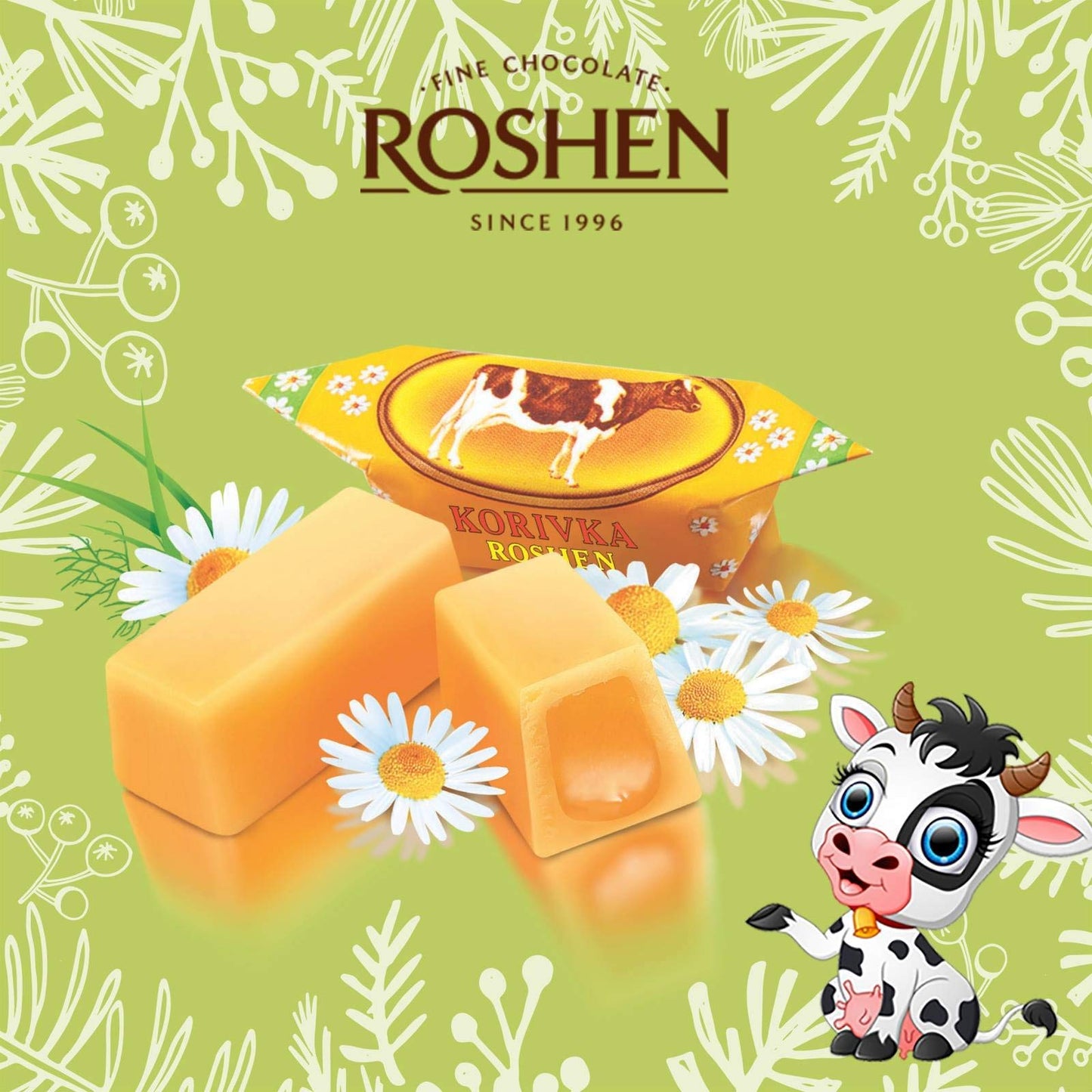 Roshen Korivka Cow Candy, Milky Sweets Fudge Candy, Kosher, Halal 2.2/1Kg