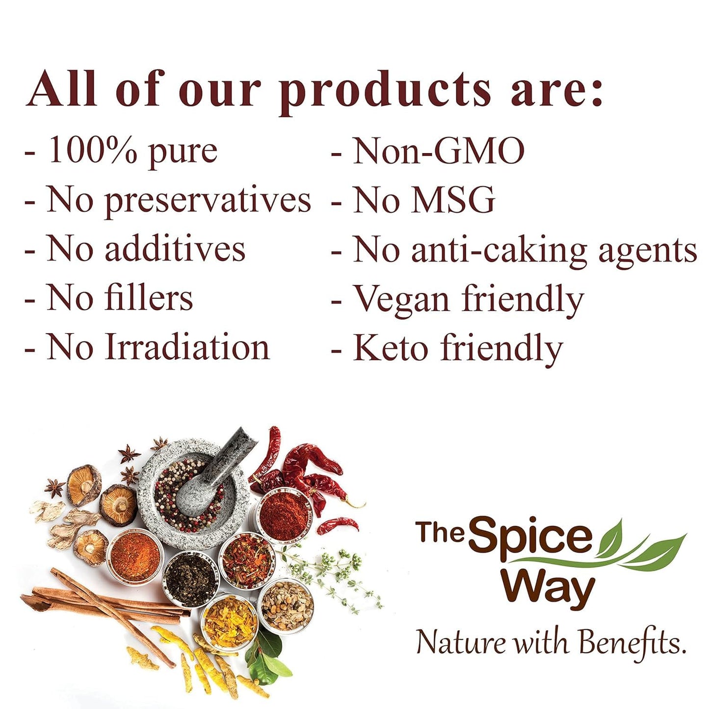 The Spice Way - Pure 100% Sumac, No Salt, No Gmo, No Irradiation, Spice Seasoning Powder 8 Oz (Resealable Bag) (Sumak)