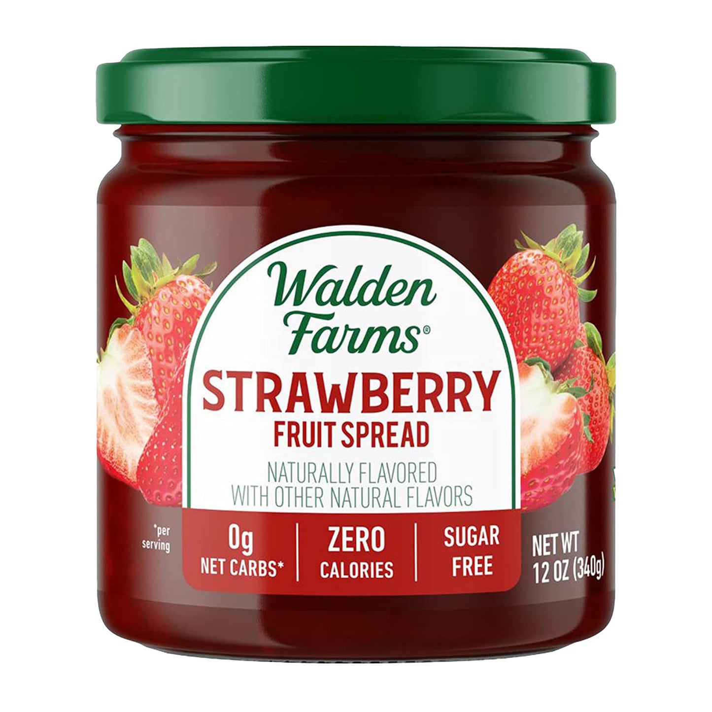 Walden Farms Strawberry Fruit Spread 12 oz Jar - Naturally Flavored - 0g Net Carbs - Kosher Certified - Great on Muffins - Panca