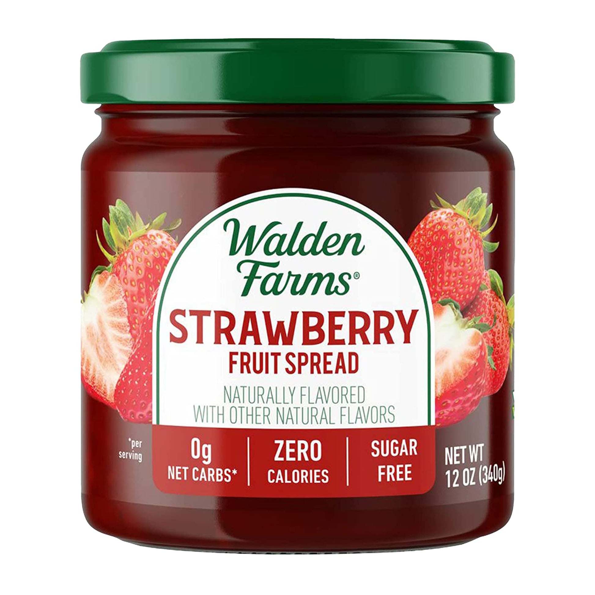 Walden Farms Strawberry Fruit Spread 12 oz Jar - Naturally Flavored - 0g Net Carbs - Kosher Certified - Great on Muffins - Panca
