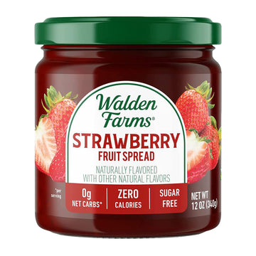 Walden Farms Strawberry Fruit Spread 12 oz Jar - Naturally Flavored - 0g Net Carbs - Kosher Certified - Great on Muffins - Panca