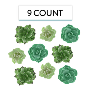 Global Sugar Art Succulents Set Sugar Cake Flower, 3 Sizes, 9 Count By Chef Alan Tetreault