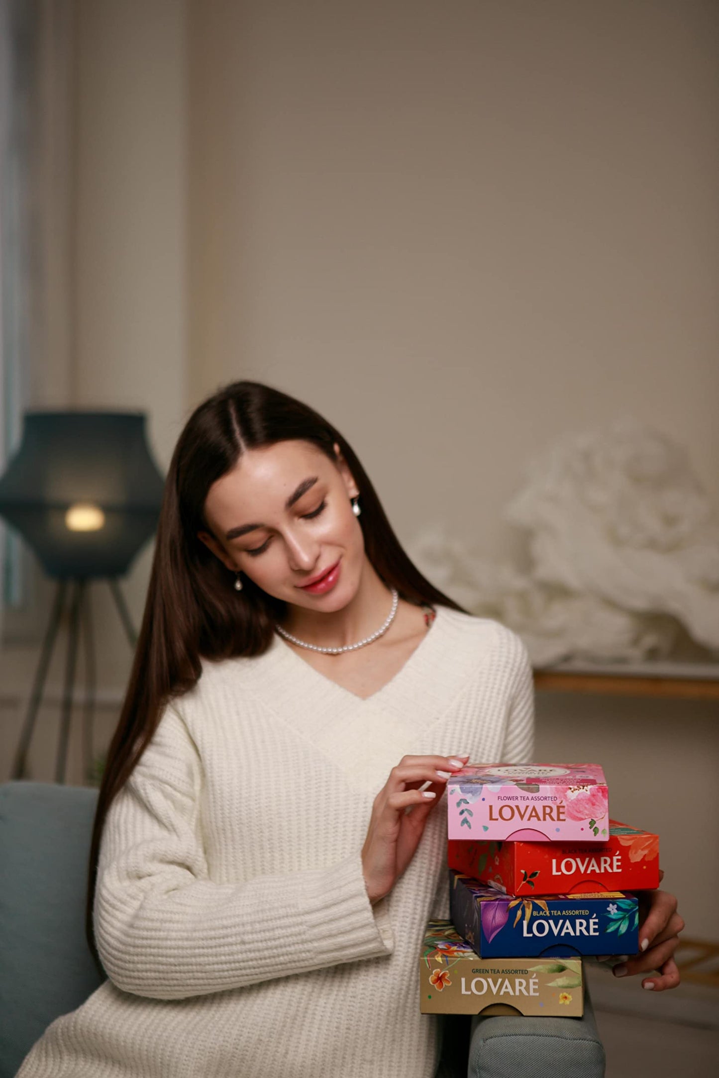 LOVARE Assorted Tea Variety Pack - 32 Bags per Box, Includes Bergamot Black, Floral, Black and Green Tea - Made in Ukraine
