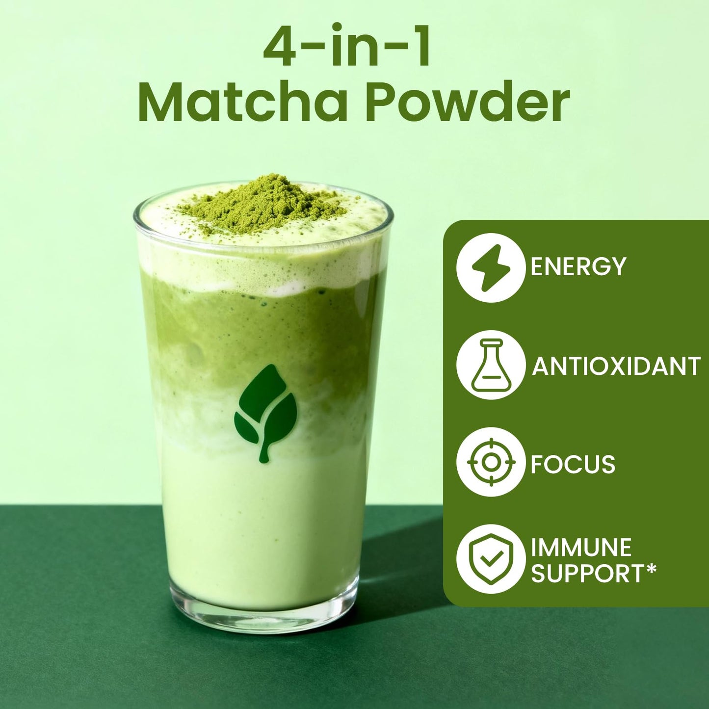 Matcha Powder - Superfood Blend with Moringa & Green Tea & Resveratrol  Energy & Focus Support  Immune & Antioxidant Defense  Vegan  Gluten-Free  8oz