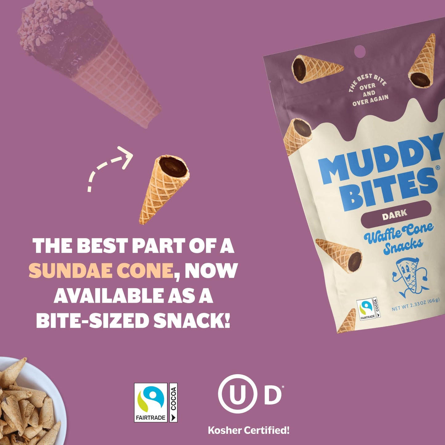 Muddy Bites - Muddy Bite Dark Chocolate - Case Of 12-2.33 Oz