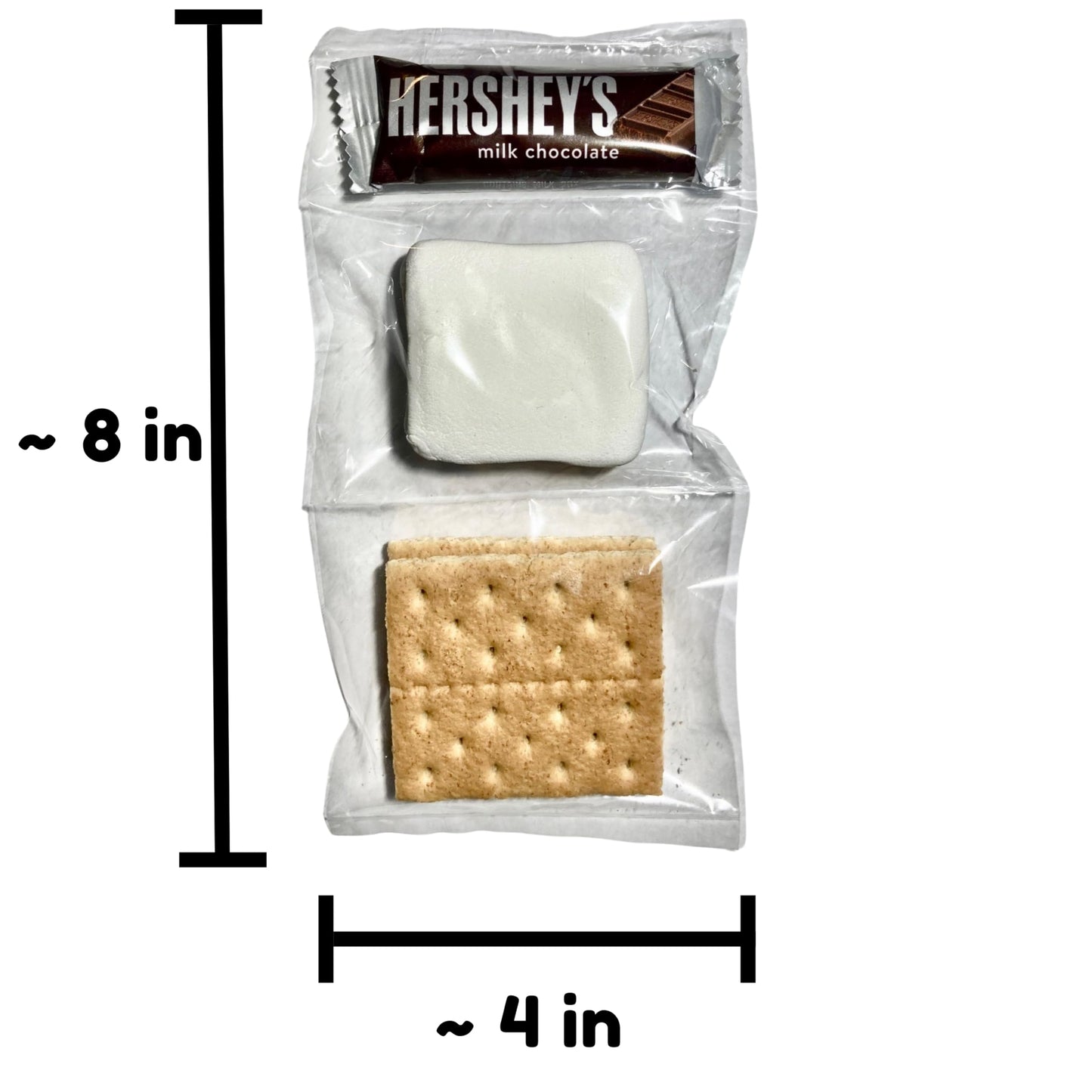 KOOKIE PLUS SMORES KIT - Individually Packaged Set with Graham  ers, Marshmallow, Chocolate - 24 Sets - Clear
