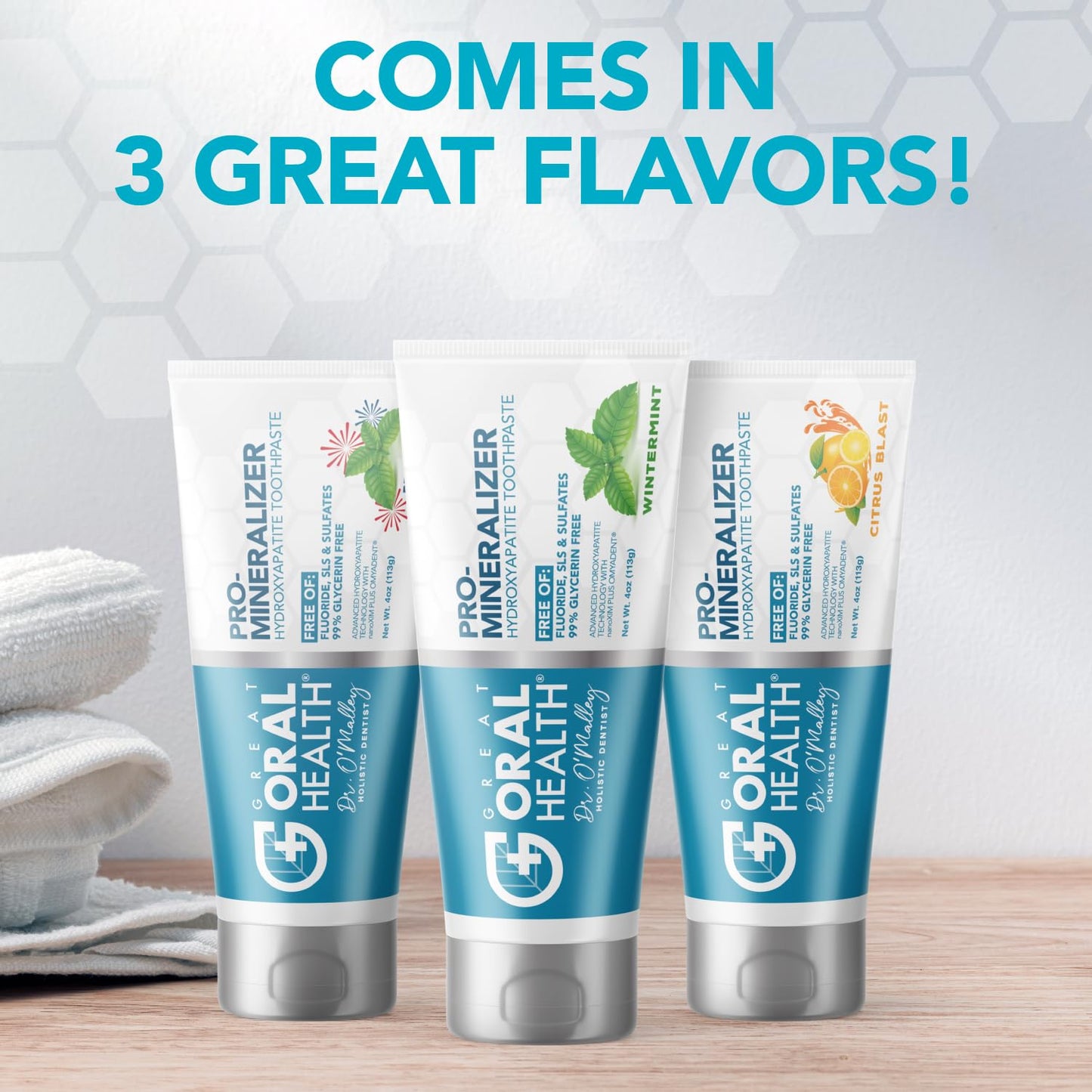 Great Oral Health Pro-Mineralizer Toothpaste - Nano Hydroxyapatite, Enamel Support, Fluoride Free, 4 Ounce