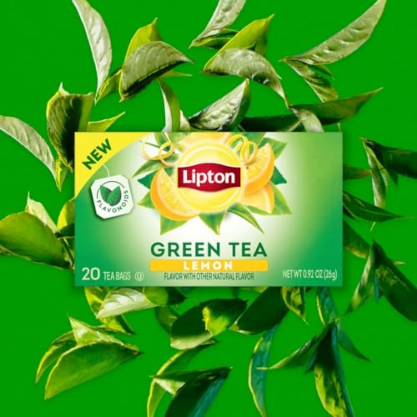 Lipton Lemon Green Tea Bags, Flavored, Unsweetened, 120 Total Tea Bags (20ct - Pack of 6)