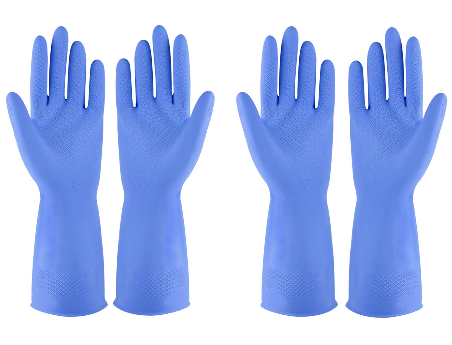 Rubber Gloves Dishwashing 2 Pairs For Kitchen,Cleaning Gloves For Household Reuseable.(Xl,Blue)