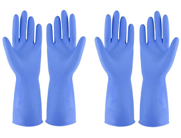 Rubber Gloves Dishwashing 2 Pairs For Kitchen,Cleaning Gloves For Household Reuseable.(Xl,Blue)