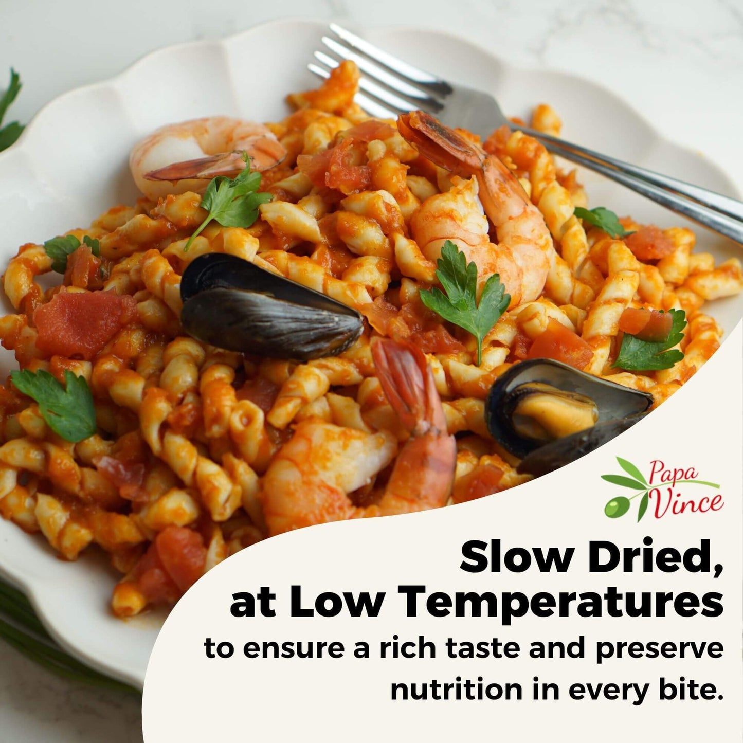 Papa Vince Non Enriched Pasta - good whole wheat busiate pasta, made in Italy from ancient grains cultivated in Sicily, Italy. S