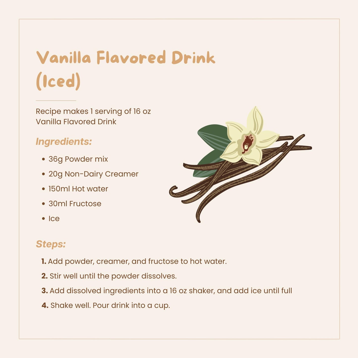 Bossen Bubble Tea Powder Mix (Vanilla)