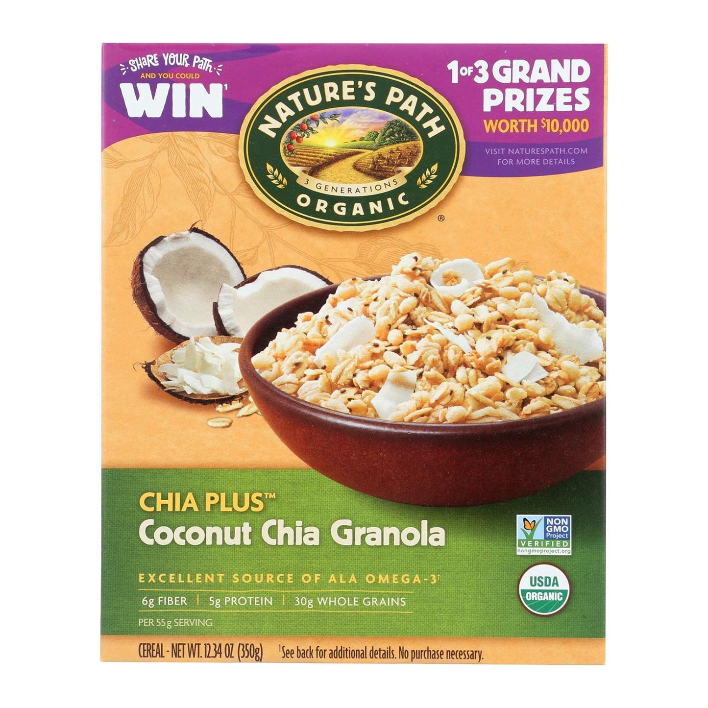 Chia Plus Coconut Chia Granola Cereal Organic 12.34 Ounces (Case Of 12)