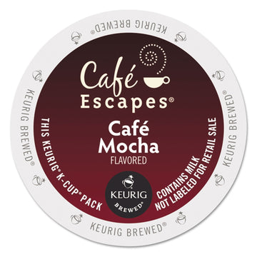 Café Escapes Café Mocha, K-Cup Portion Pack for Keurig malt-inspired, 24-Count
