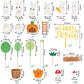 24 Pcs Bunny Cake Topper Set Rabbit Cake Decorations Rabbit Figurines Carrot Cake Decorations Rabbit Cake Topper Happy Bunny Bir