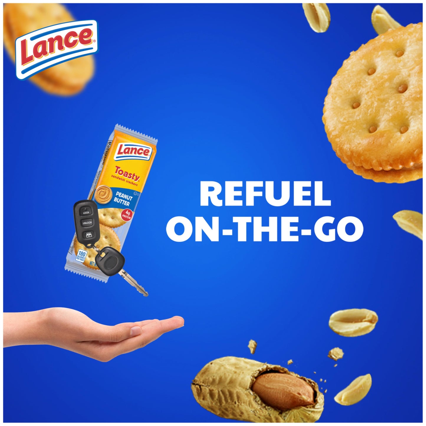 Lance Sandwich Crackers, Toasty Peanut Butter, 10 Individually Wrapped Packs, 6 Sandwiches Each