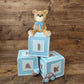 3D Bear Cake Toppers Bear Cake Decorations For Boy Girl Baby Shower Birthday Party Supplies (Bule)