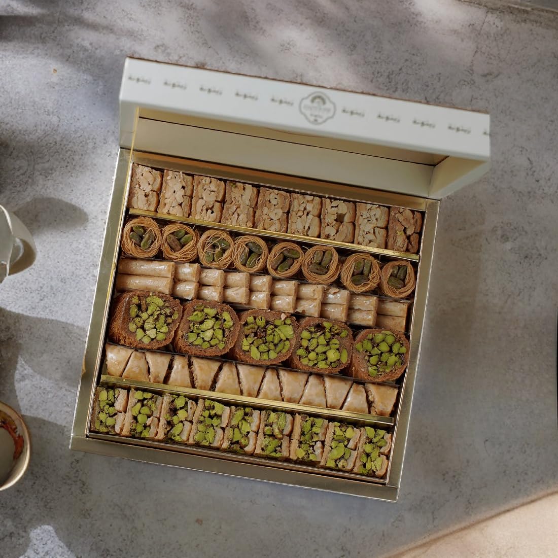 Zaitoune Pistachio & Cashew Mix Baklava 500g - Desserts Gift Box Perfect for Birthday, Father's and Mothers Day, New Year, Eid