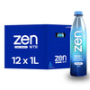 ZenWTR Ultra-Pure, Vapor Distilled Water, 1 Liter (Pack of 12) Bottled Water, 9.5 pH Alkaline Water with Electrolytes for a Cris