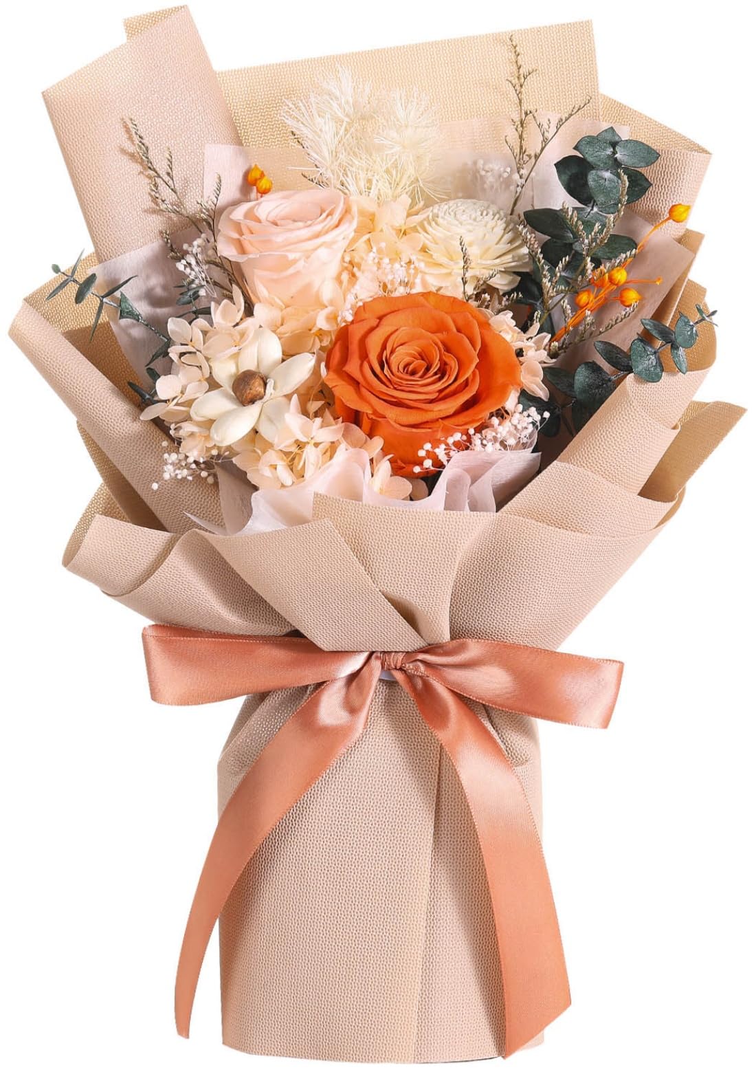 Jtoder Preserved Flower Bouquet, Long Lasting Pink Roses, Model JTO-994