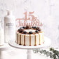 1 Pcs 15 & Fabulous Cake Topper Glitter Fifteen And Fabulous Cake Toppers Happy 15Th Birthday Cake Pick For 15Th Wedding Anniver