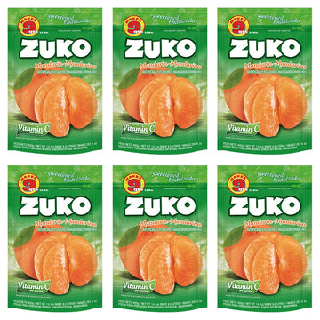 ZUKO Mandarin Instant Powder Drink | Family Pack | No Sugar Needed | Vitamin C | 14.1 Ounce (Pack of 6)