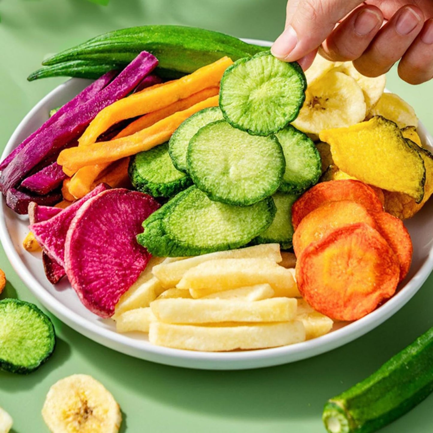 Xcvfdvor Freeze Dried Fruit And Vegetable Crisps | Dried Vegetable Slices | Dried Fruit Slices| Fruit And Vegetable Crisps | 12