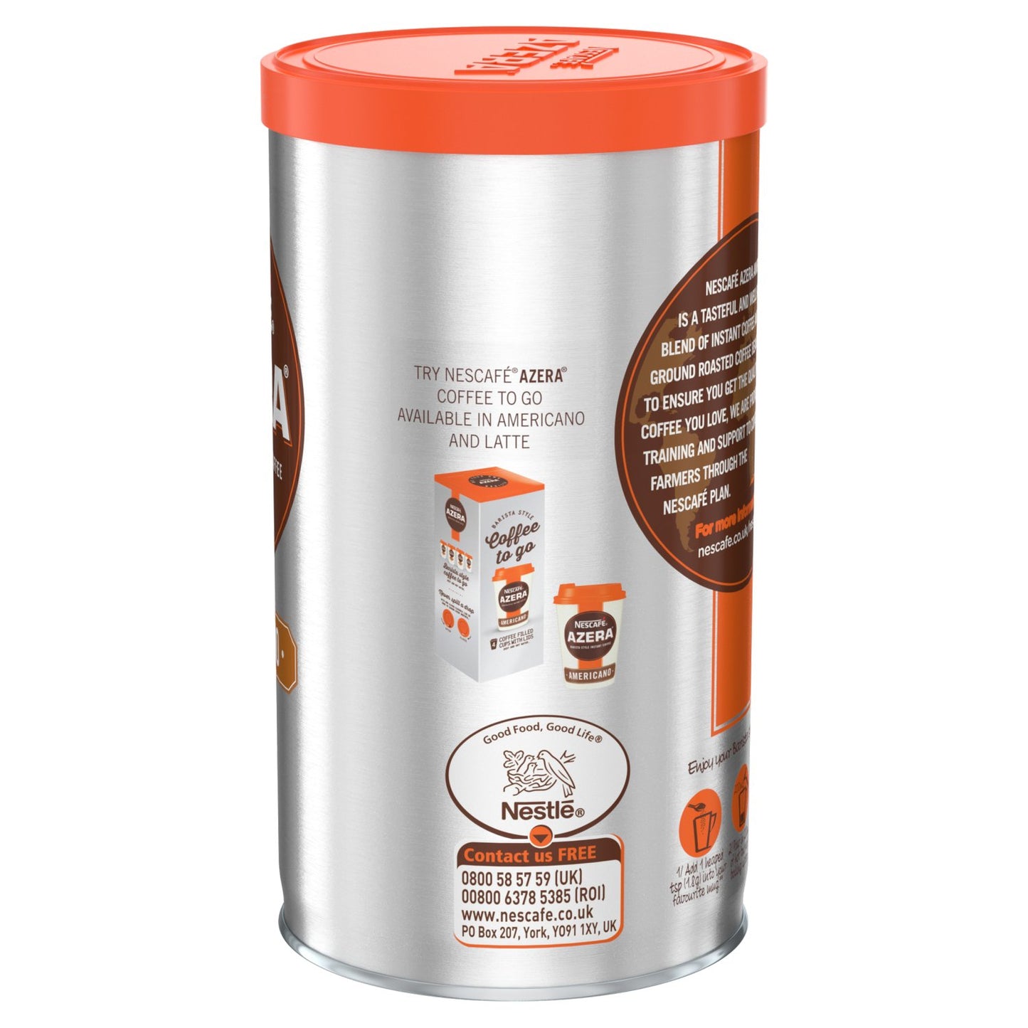 Nescaf   Azera Americano Instant Coffee, 3.52 Ounce (Pack Of 6)