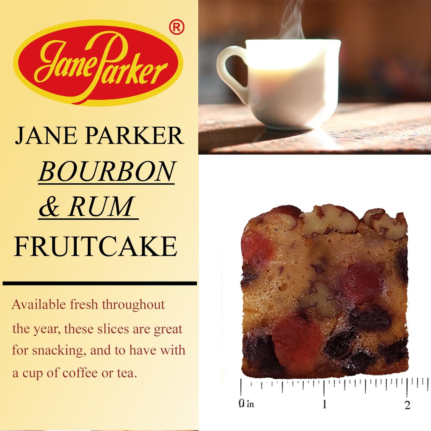 Jane Parker Fruitcake - spirit-inspired flavor & spirit-inspired flavor Fruit Cake, 30 Individually Wrapped Slices, 0.8 Ounce Each, Holiday Treat
